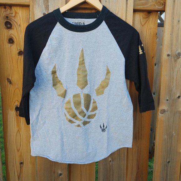 Toronto Raptors NBA 3/4 Sleeve T-Shirt Gold Claw 416 Women's Size Small - Picture 1 of 5
